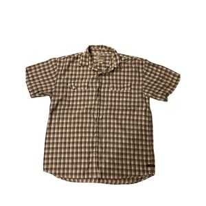 US‎ Expedition Mens Plaid Short Sleeve Button Up Shirt XL Cotton Casual Outdoor